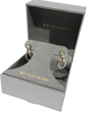 NWT Lussoro 18KT Gold Plated Clear Crystal Drop Earrings
